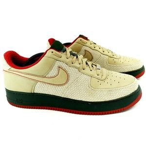 Vintage Nike Air Force 1 ‘07 Premium Hemp Tweed China Red Size 13  315180-222
